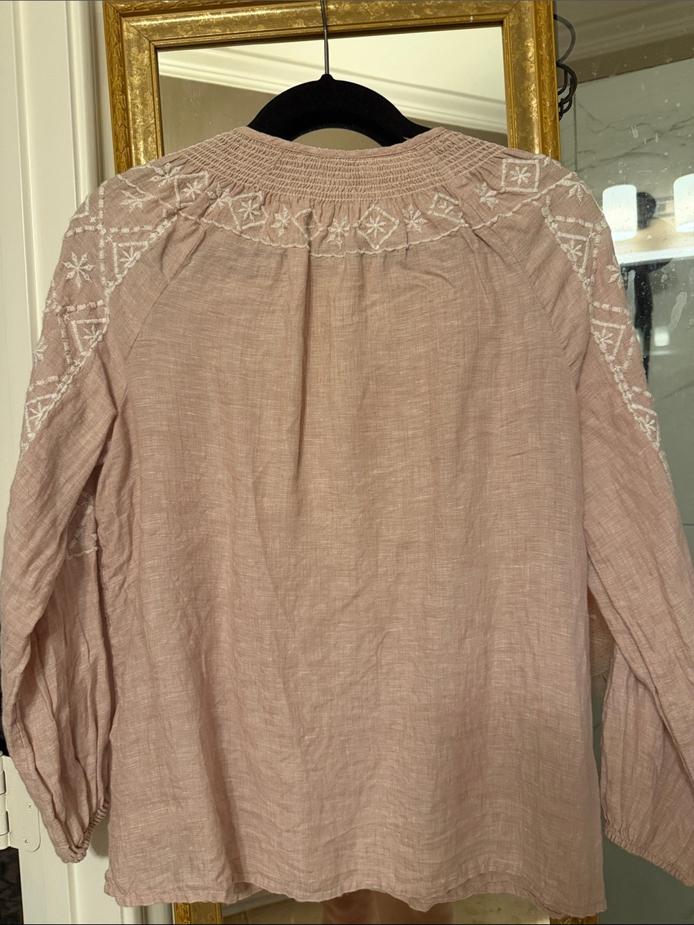 Joie Dusty Rose Embroidered Peasant Tunic - Picture 3 of 4